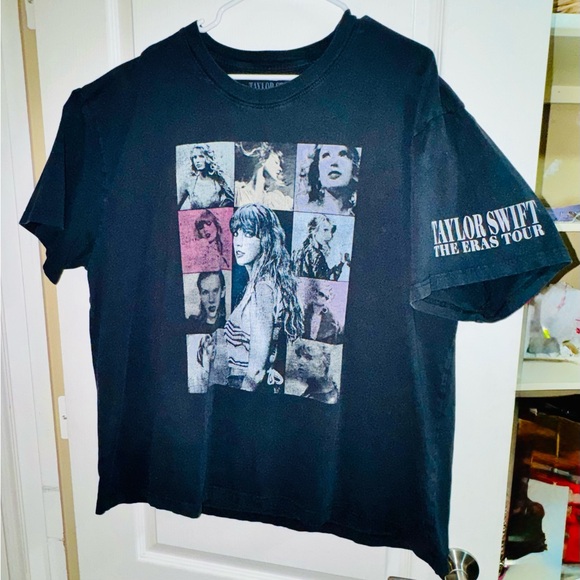 Taylor Swift Tops - Taylor Swift The Eras Tour Black Graphic Photo Collage Concert Tee Women’s 2XL